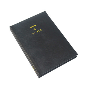Custom Black PU Leather Cover Journal Planner A5 Notebook <strong>God</strong> and Goal Agenda for <strong>School</strong> Office Personalized Saddle Stitching - Product Image 2