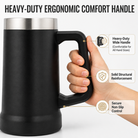 Mug isotherme en acier inoxydable de 20 oz avec poignée, double paroi, revêtement en poudre, logo personnalisé, OEM, tasse de bureau pour cadeaux