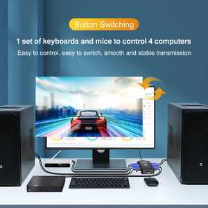 Répartiteur VGA USB 2.0 à 4 ports avec coque en plastique Imprimante <span class=keywords><strong>Souris</strong></span> <span class=keywords><strong>Clavier</strong></span> USB <span class=keywords><strong>KVM</strong></span> Commutateur VGA Accessoires Audio Vidéo en Stock - Product Image 5