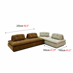 Juego de Sofás Seccionales de Lujo, Sofá Modular de Esquina, Moderno, Cuadrado, Relleno de Esponja, Muebles para Sala de Estar con Certificación RoHS - Product Image 4