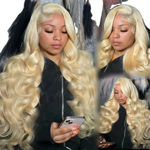 HD merletto #613 <span class=keywords><strong>Color</strong></span> 13x4 visiera frontale in pizzo trasparente parrucche vietnamesi capelli grezzi umani senza colla Body Wave 200% Density parrucche - Product Image 1