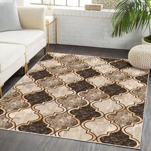 Ensembles de tapis marocains bohèmes à poils doux pour chambre à coucher, style esthétique, Glow Trench Dress, Lange Flat Bed Evolution Surface Immersion Area Rugs - Product Image 2