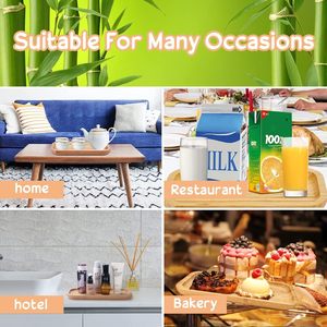 Petite assiette écologique en bambou poli <span class=keywords><strong>pour</strong></span> fruits, sushis, collations, fête, sous-verre, assiettes, soucoupe <span class=keywords><strong>pour</strong></span> plantes succulentes, lot de 2 - Product Image 5
