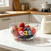 Vente en gros de bols à salade de fruits en verre transparent personnalisés pour la cuisine