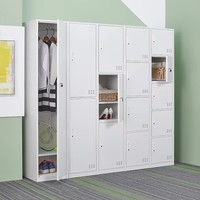 Armoire de rangement en acier à 2 portes, casier métallique portable, meuble pour la maison, la salle de sport, l'école, l'appartement, la chambre