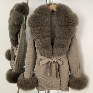 OFTBUY Maglione in Vera Pelliccia Lavorato a Maglia per <span class=keywords><strong>Donna</strong></span>, Cardigan e Maglioni, Moda Coreana Autunno/Inverno, Top per <span class=keywords><strong>Donna</strong></span> - Product Image 2