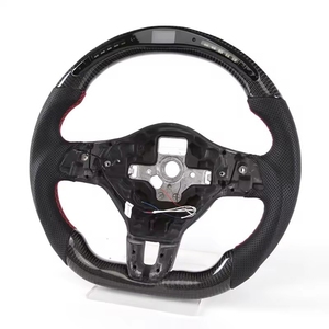 Volante Deportivo de Carreras en Fibra de Carbono con LED para Volkswagen VW <span class=keywords><strong>GTI</strong></span> MK6 <span class=keywords><strong>Golf</strong></span> 6 2009-2013 Polo Tiguan Passat R-Line - Product Image 1