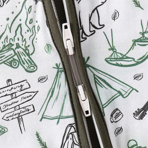 Set personalizzato con doppia cerniera per bambini pagliaccetto in fibra di bambù traspirante a manica lunga stile Casual pigiama abbigliamento da giorno per ragazzi e ragazze - Product Image 4