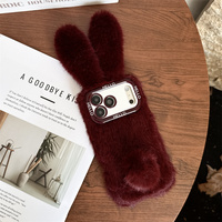 Nouvelle Coque de Téléphone Adorable en Peluche avec Oreilles de Lapin et Queue, pour iPhone 18 17 Pro Max 16 15 14, avec Dragonne Pompon et Housse de Protection