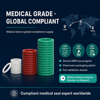 Joint torique en silicone de qualité médicale USP Classe VI ISO 10993, biocompatible, autoclavable, dispositif personnalisé OEM, vert/rouge/noir, marque Dongting