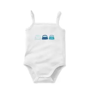 メーカーBaby Onesie4パックガールズホワイトボディスーツストラップノースリーブタンク