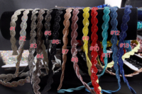 Cordon tressé à dos plat avec strass torsadés, 2 brins, garniture en cristal étincelant pour la décoration de bandeaux, robes, chaussures et sacs DIY