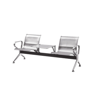 Banco de espera de acero inoxidable Jian Yi Furniture de 3 plazas con pasamanos para uso público en interiores - Product Image 2