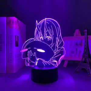 Anime Led gece ışık zaman ben var Reincarnated olarak balçık Shuna çocuk odası dekor için balçık Isekai 3d led lamba Manga TenSura
