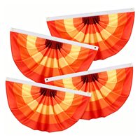 Guirlande de fanions d'automne en polyester 3x1,5 pieds, drapeaux plissés à moitié pour décorations de fête, de jardin et de pelouse