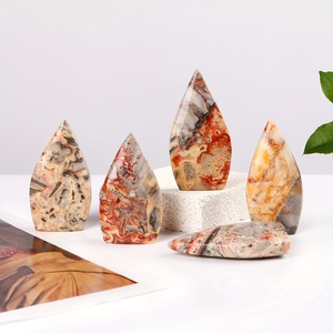 Ornement en Agate Crazy Lace en forme de goutte d'eau, cristal naturel poli, décoration pour la maison, guérison Reiki et vente en gros - Product Image 2