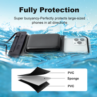 Pochette de téléphone étanche brevetée ZoneSport Sac universel pour téléphone portable IPX8 avec mousse pour une protection complète