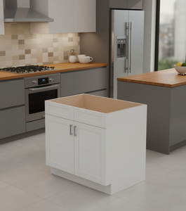 Mobile base da cucina Sunique Sydney White Shaker, 36 pollici, in MDF, moderno, per arredamento domestico - Product Image 2