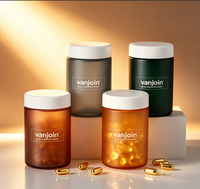 Flacon en verre givré personnalisé de 120 ml pour compléments alimentaires, emballage de médicaments, flacon pour pilules et capsules avec bouchon à vis rond
