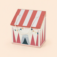 Ensemble de jouets de cirque en bois avec logo personnalisé, théâtre de scène éducatif Montessori pour enfants, vente en gros OEM ODM de jeux en bois