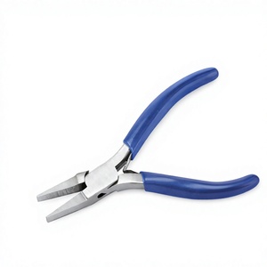 Flat Nose Pliers Stainless Steel Tapered Baguette Cut Blue Handle For DIY Jewelry Making Tools - Product Image 5
