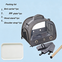 Sac de transport transparent pour oiseaux avec perchoir et plateau, cage de voyage respirante pour petits animaux