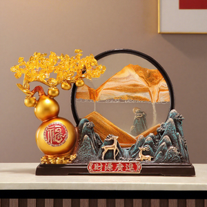 Nueva Figura de Arte Folclórico Esculpida en Resina Epoxi con Diseño de Paisaje de Calabaza China, Adorno de Arenas Movedizas para Sala de Estar, Mueble de TV, Entrada - Product Image 1