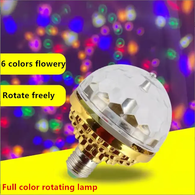 Disco Ball Party Lights, 6 Colors Rotating LED Disco Stage DJ Lights Crystal Magic Light Projector Sound Activated for KTV/Party