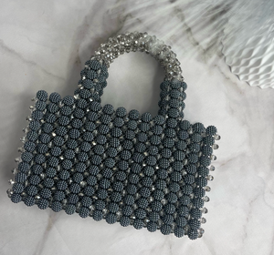 Sac à main carré imperméable en perles acryliques fabriquées à la main, motif de <span class=keywords><strong>tissage</strong></span> complexe, élégance intemporelle, vente directe d'usine - Product Image 1