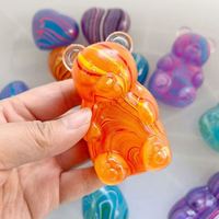 Juguete Antiestrés de TPR con Forma de Cubo de Hielo y Maltosa, con un Lindo Diseño de Oso, Textura Brillante con Destellos Dorados, para Niñas y Niños de Todas las Edades