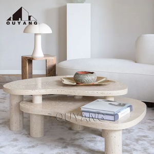 Quyang tùy chỉnh phòng khách trang trí Vanity Tops bàn ý đen đá vôi đá cẩm thạch bên bảng tam giác Bàn cà phê - Product Image 6