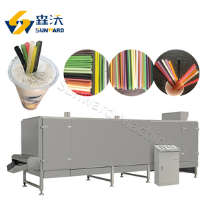 Máquina extrusora para hacer paja de arroz comestible de doble tornillo de gran capacidad Línea de producción automática de paja de arroz degradable - Product Image 5