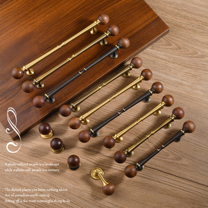 French Brass Cabinet <strong>Door</strong> Handle Wardrobe Drawer Furniture Round Ball Pendant Small Handle Matching - Product Image 4