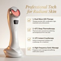 Masajeador Facial de Doble Función Frío y Caliente, Estimulador de Colágeno, Antienvejecimiento, Blanqueador, Reparador de Quemaduras Solares, Instrumento de Masaje para la Piel en Casa