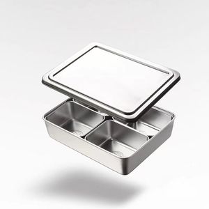 Serveur de <span class=keywords><strong>condiments</strong></span> divisé Boîte d'assaisonnement Stockage des assaisonnements Boîte à épices Boîte à bento en métal japonais en acier inoxydable - Product Image 4