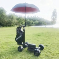 Chariot de golf électrique pliable à 4 roues en aluminium 2400W 48V20Ah avec batterie au lithium