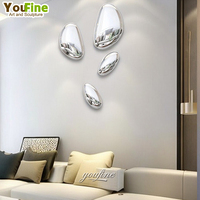 Sculpture murale en pierre en acier inoxydable YOUFINE, décoration de jardin moderne, pour l'extérieur