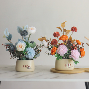 Vase en céramique Kch Life avec eucalyptus et fruits porte-bonheur, 20 cm, décoration de table pour l'inauguration de la maison, ornement moderne pour la maison - Product Image 2