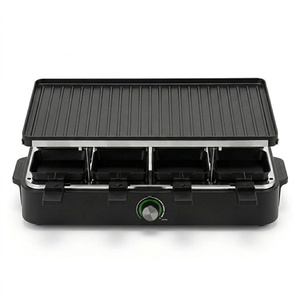 Grill à <span class=keywords><strong>raclette</strong></span> 1400W, grill électrique pour 8 personnes avec plaque en aluminium antiadhésive amovible, grill BBQ sans fumée pour l'intérieur, idéal pour les fêtes de famille - Product Image 2