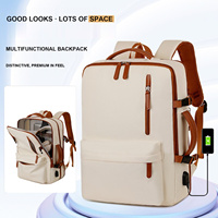 Tas Ransel Laptop Kantor Multifungsi Bergaya Terbaru dengan Port Pengisian Daya USB, Anti Air, Bahan Oxford Polyester, Kapasitas Besar
