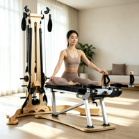 Unité combinée de tour à poulies en bois d'érable durable pour système d'extension Pilates, équipement pour salle de yoga et studio de Pilates