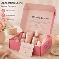 Boîte d'expédition pliable en carton ondulé rose, personnalisée avec logo imprimé, robuste et durable, pour ensemble de soins de la peau - Vente en gros