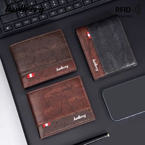 Baellerry Men's Short <b>Wallet</b> RFID Protection Color Block Business Card <b>Holder</b> With Zipper Pocket - Product Image 2