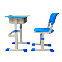 Bureau d'ordinateur moderne en bois à hauteur réglable pour l'école avec support pour écran et plateau pour clavier