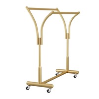 Porte-manteau double simple et mobile pour chambre et balcon, support de vêtements en métal sur pied avec fonction de suspension