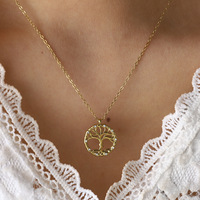 Collier ras du cou bohème en acier inoxydable plaqué or 18 carats avec pierre naturelle et motif floral ondulé pour femme, vente en gros OEM