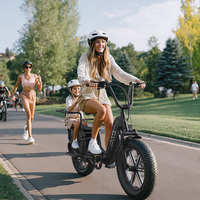 Vélo cargo électrique familial K008 20 pouces à pneus larges, 7 vitesses, moteur brushless 250W, assistance au pédalage, batterie lithium 48V, suspension avant - Stock UE