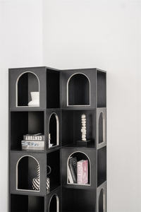 ขายส่งห้องนั่งเล่นชั้นวางหนังสือออกแบบชั้นวางหนังสือห้องสมุดไม้สําหรับตู้ที่มีบันไดตู้หนังสือที่เป็นของแข็ง - Product Image 4