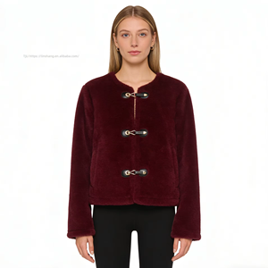Women's Faux Fur <b>Toggle</b> Closure - Cropped Coat Fashion - Product Image 1