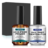 Kit de manucure 2 pièces transfrontalier : Poudre hydratante, Liquide équilibrant anti-déformation, Gel de base sans acide, Gel de construction mat